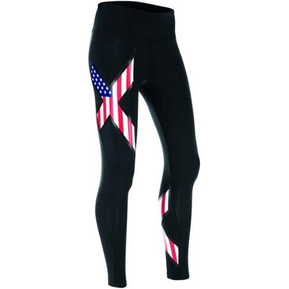 2XU Black Leggings with Patriotic Design